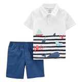 Conjunto Niño Polo Animales Marinos y Shorts