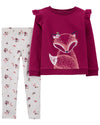 Conjunto Camiseta de Zorro y Legging Floral