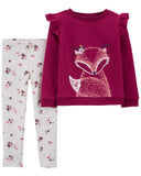Conjunto Camiseta de Zorro y Legging Floral